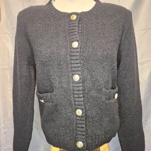 Elegant Black Button-Up Cardigan